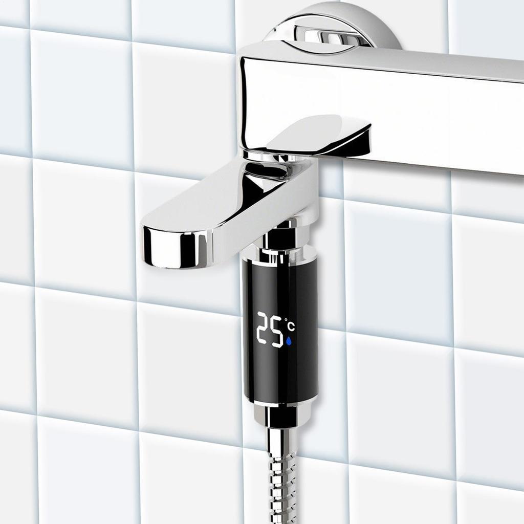 Термометр для душевой лейки Водонепроницаемый Светодиодный цифровой дисплей Измеритель температуры воды Индикатор с цветовой кодировкой Умный измеритель температуры