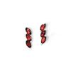 Natural Garnet Marquise Stud Earrings | 925 Sterling Silver Leaf Climber Studs | Red Gemstone Jewelry Gift for Women