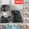 3Pcs/Set Plush Bath Mat Set Toilet Lid Cover Anti Slip Shower Carpets Set Shower Carpets Floor Decor Home Bathroom Floor