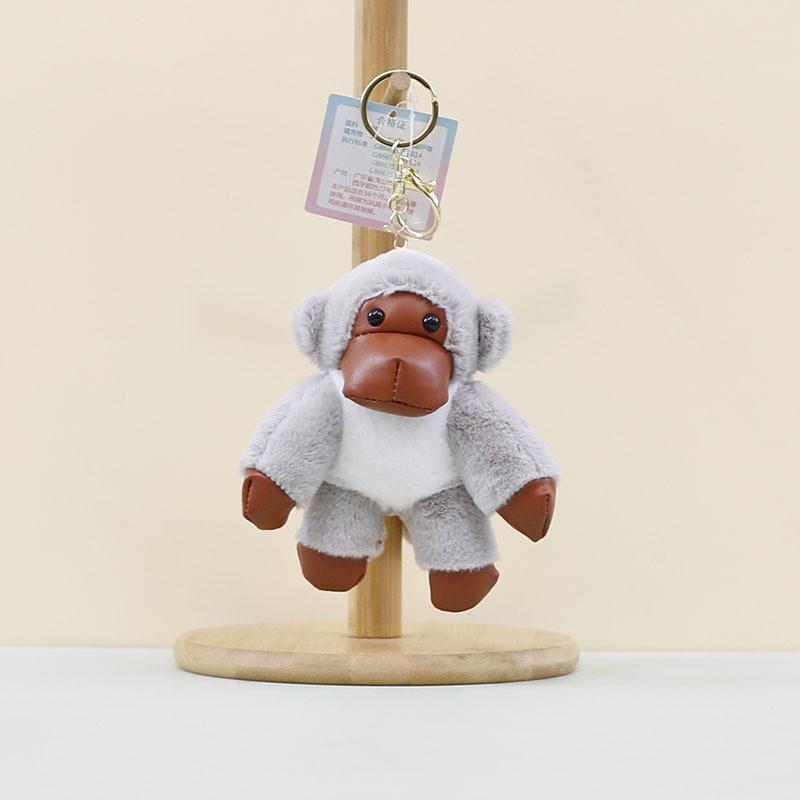 Charming Mini Plush Gorilla Toy With Super Soft Fabric And Keychain Attachment For Kids