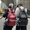 Men Solid Color Backpack Women's Large Capacity Backpack Middle School Student Schoolbag
