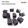 DC-005 DC Female Power Jack Socket Plug Connector 5521 5.5x2.1mm 5.5x2.5mm 3.5x1.35mm DC005 Barrel Angle PCB Mount Terminal