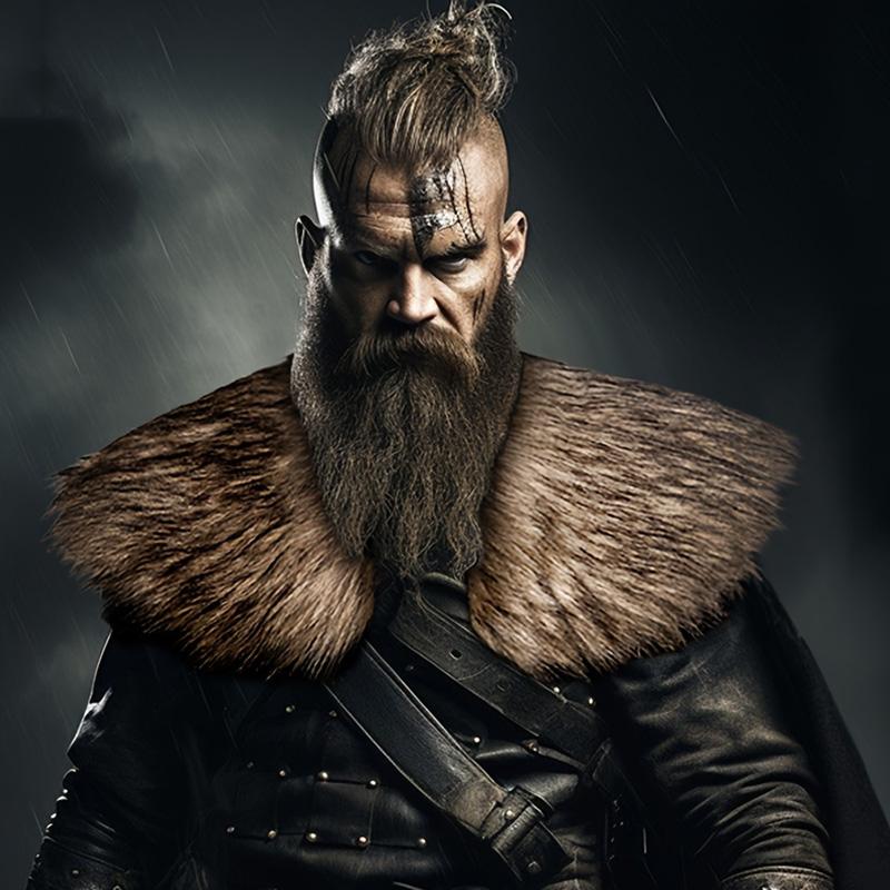 Меховой воротник Зимняя одежда Плащ короля-воина Меховая шаль викинга