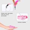 Feather Cat Teasing Wand Toys Silicone Collar Hands Free Toy Cat Feather Collar Toy  Cat