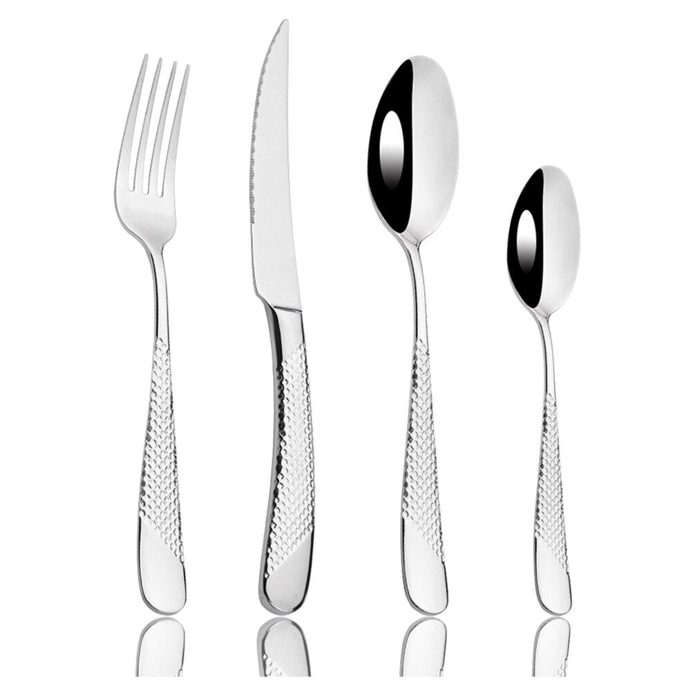 4Pcs Luxurious Flatware Cutlery Set Gold Tableware 18/10 Stainless Steel Mirror Polished Dinnerware Fork Spoon Knife Western Dinner Set