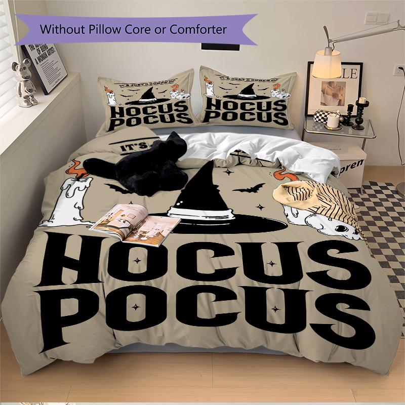 Hocus Pocus Halloween Magic Print 3Pcs Bedding Setduvet Cover With 2 Bedropillowcase Home Birthday Gift