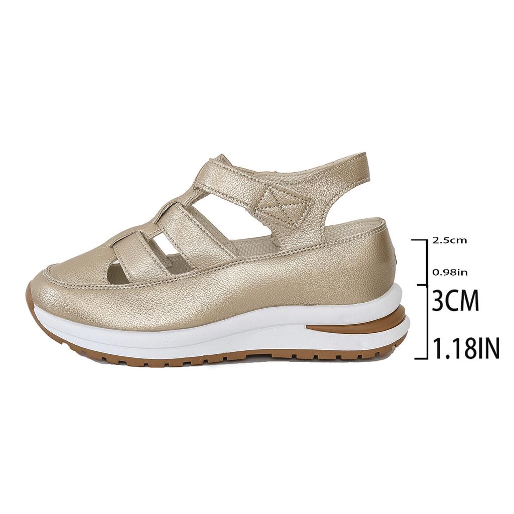 Sports Sandals Women's 2025 Summer New Slope Heel Bag Head Hollow Sandals Foreign Trade Large Size Platform Women's Shoes