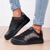 MCTIN White Shoes Women's PU Leather Sports Shoes Flats Black Sequined Sneakers Plus Size 35-42