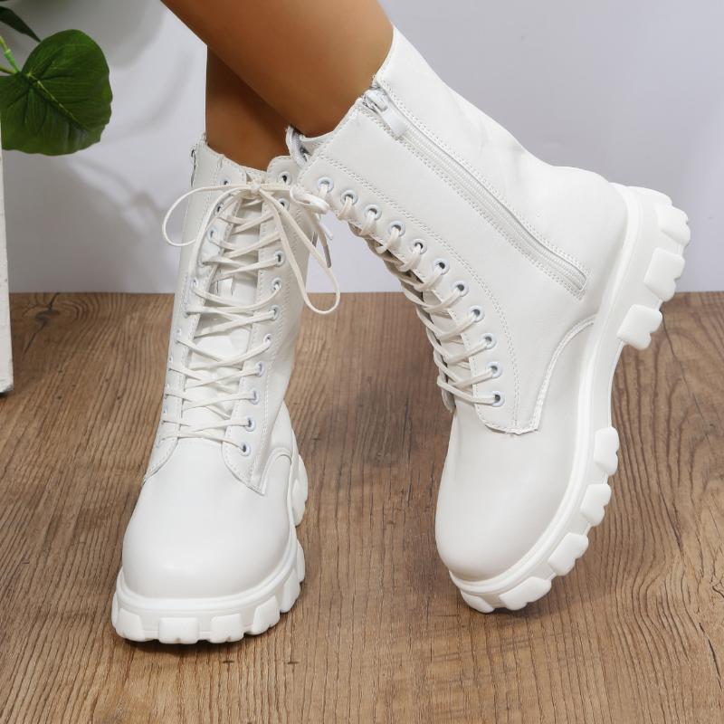 Осень и зима 2024, новые женские ботинки martin в корейском стиле, модные ботинки с круглой толстой подошвой, женские мотоциклетные ботинки в британском стиле