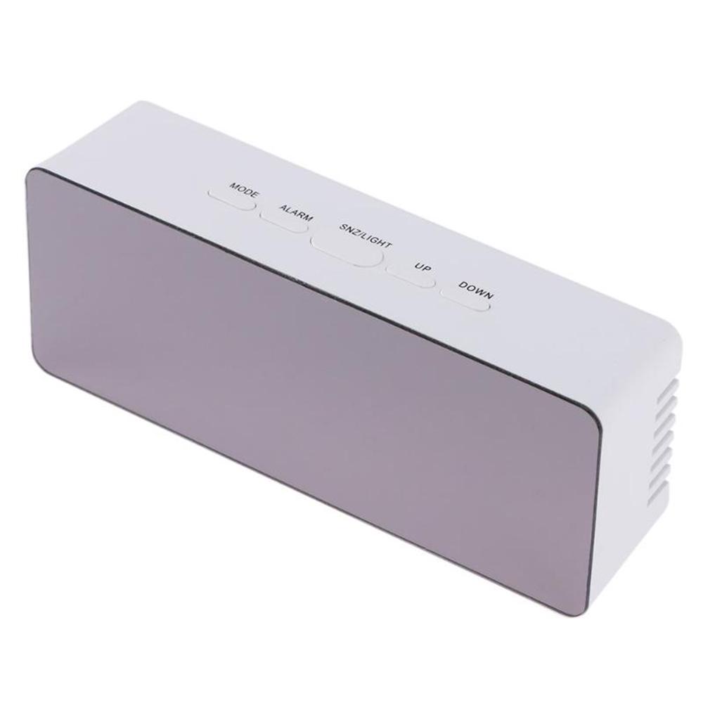 Многофункциональное пластиковое зеркало, светодиодный ночник, термометр, цифровые настенные часы, лампа-будильник