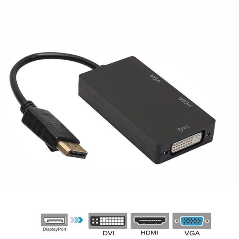 Мини DisplayPort к HDMI DVI VGA 3-в-1 адаптер с чипсетом для Macbook Pro Air для настройки нескольких мониторов