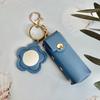 Portable Leather Lipstick Bag Makeup Pouch Lip Balm Bag Keychain Holder Creative Lipsticks Protective Cover With Mirror Gifts