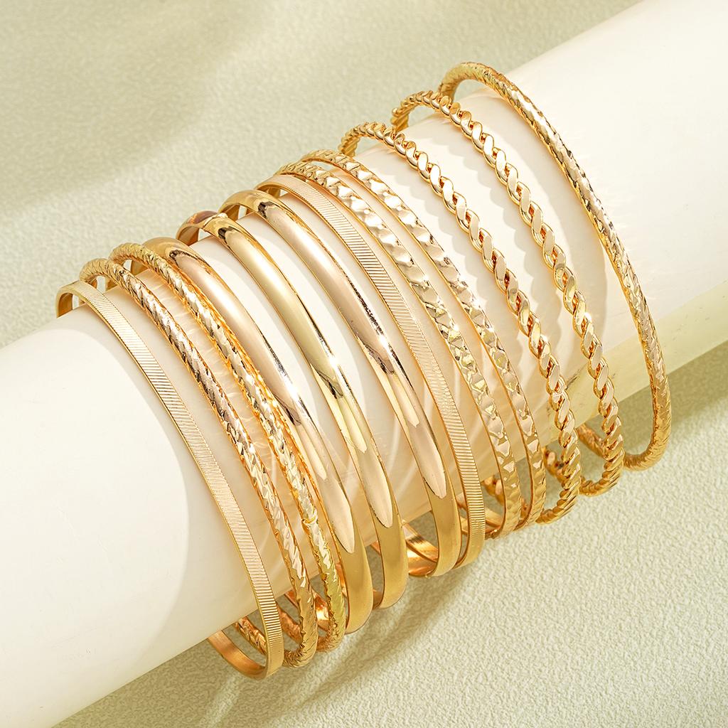 17KM 12 шт. стильный богемный браслет набор панк винтажный золотой цвет преувеличенный банкетный браслет для женщин простые праздничные ювелирные изделия подарки