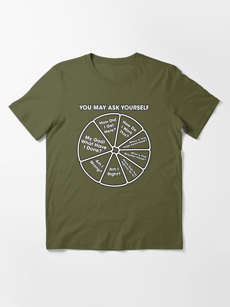 Talking Heads Once In A Lifetime - You May Ask Yourself Pie Chart B&W Essential T-Shirt