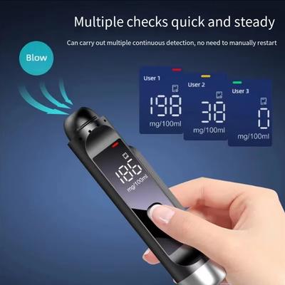 3 в 1 Бесконтактный ЖК-дисплей Алкотестер Детектор алкоголя Номерная табличка для парковки с аварийным молотком Для безопасности вождения