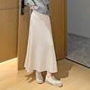 Юбка макси с высокой талией однотонная дышащая удобная дизайн с широким подолом длинная юбка модные аксессуары