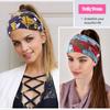 4 шт., женская повязка для волос, модная широкая эластичная повязка на голову в стиле бохо с кнопкой для занятий йогой и спортом