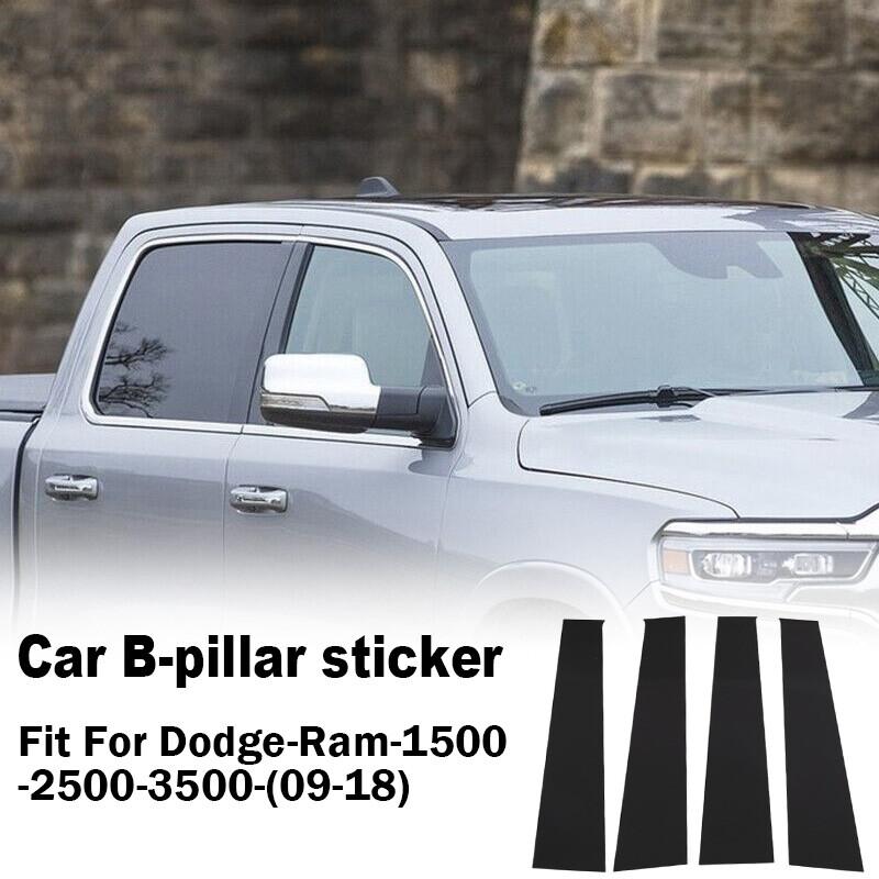 4 шт. Черные накладки на стойки и оконные молдинги для Dodge Ram 1500 2500 3500 2009-2018