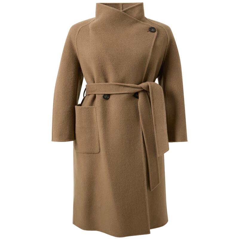 Sancai 2025 Зимнее Длинное Двустороннее Шерстяное Пальто