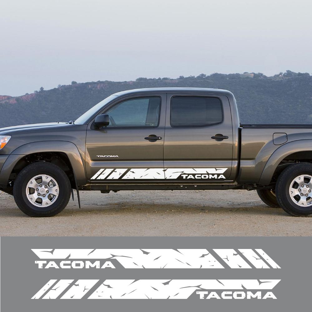 Дверь автомобиля, боковая юбка, полосатые наклейки для Toyota Tacoma Pickup, графический виниловый декор, наклейки на заказ, автомобильный экстерьер