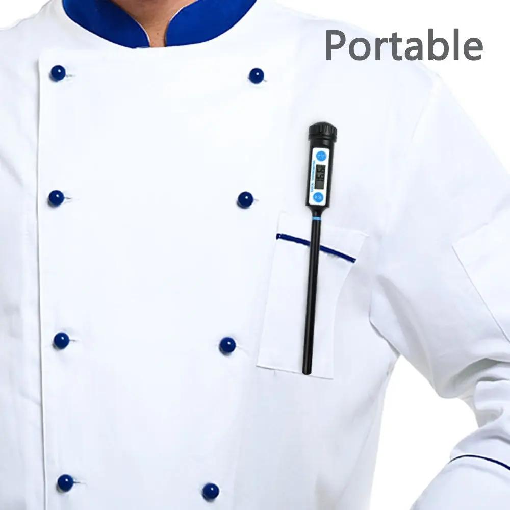 Household Electronic Digital Food Thermometer for Cake Candy Fry BBQ Food Meat Temperature Baking Thermometers with Long Probe