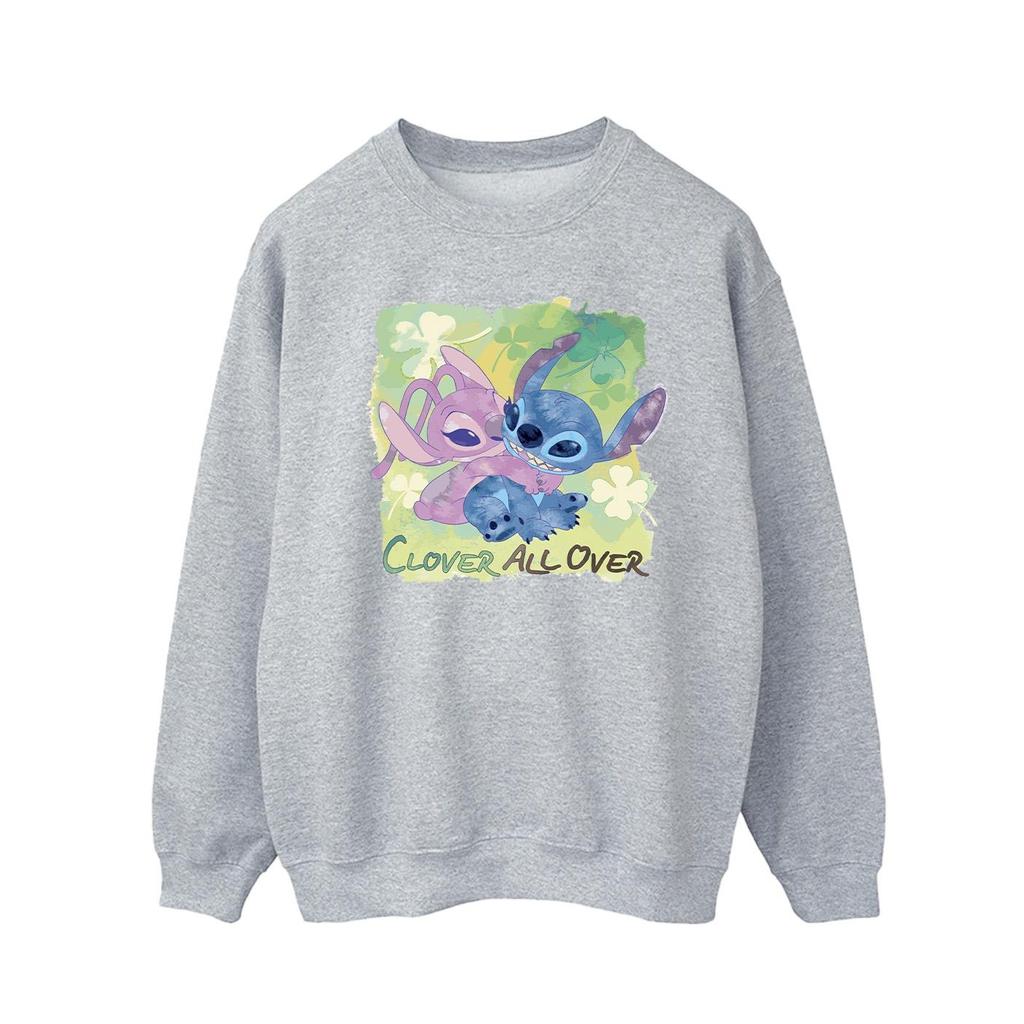 Disney Mens Lilo And Stitch St PatrickÂ´s Day Clover Sweatshirt