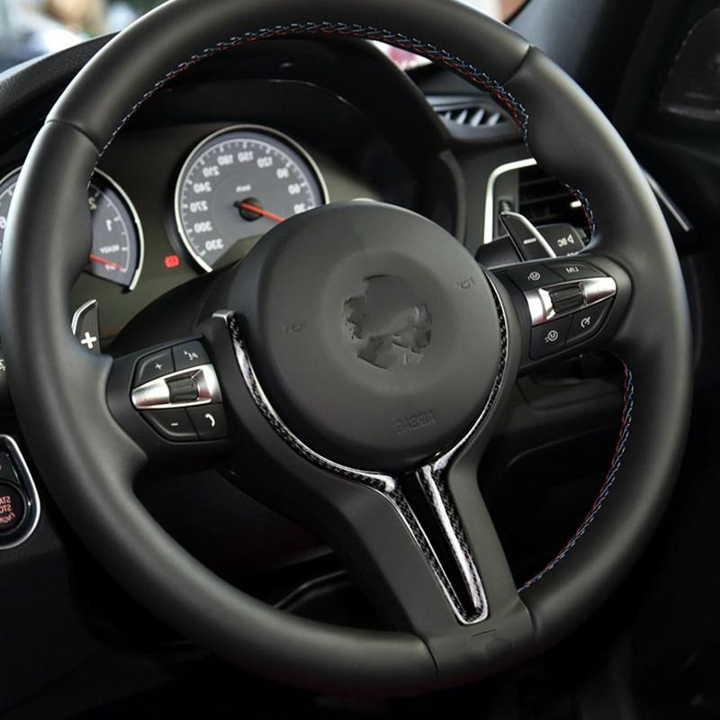 Carbon Fiber Car Inner Steering Wheels Trim Cover for BMW M Series F80 M3/F82 F83 M4/F10 M5/F12 M6 2014 Car Styling Accessories