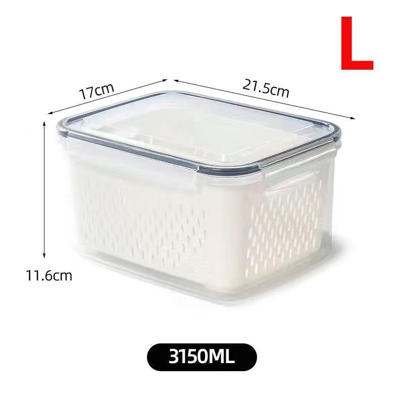 Fridge Storage Box Refrigerator Fresh Vegetable Fruit Boxes Drain Basket Storage Containers with Lid Kitchen Tools Organizer