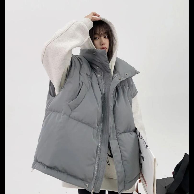 Add Fertilizer To Increase Down Cotton Vest Autumn and Winter Lightweight Loose Sleeveless Vest Waistcoat