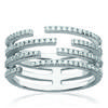 Silver Open Ring 'Sissi' White (rhodium) - 10 Mm