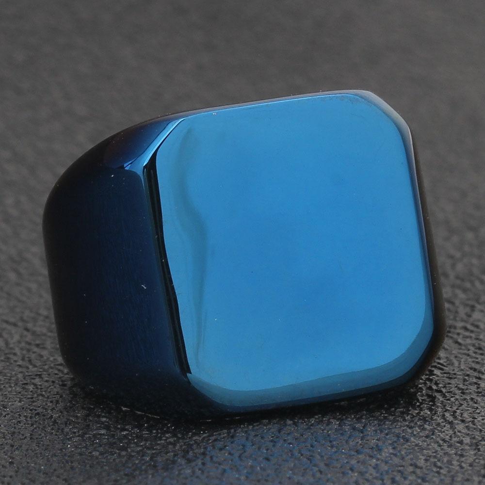 Мужские модные кольца квадратные кольца-печатки большой ширины из 24-каратной титановой стали, мужское кольцо на палец, мужское кольцо