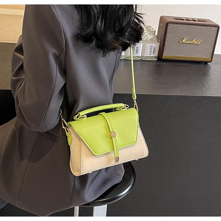 Женская сумка через плечо контрастного цвета, маленькая квадратная сумка