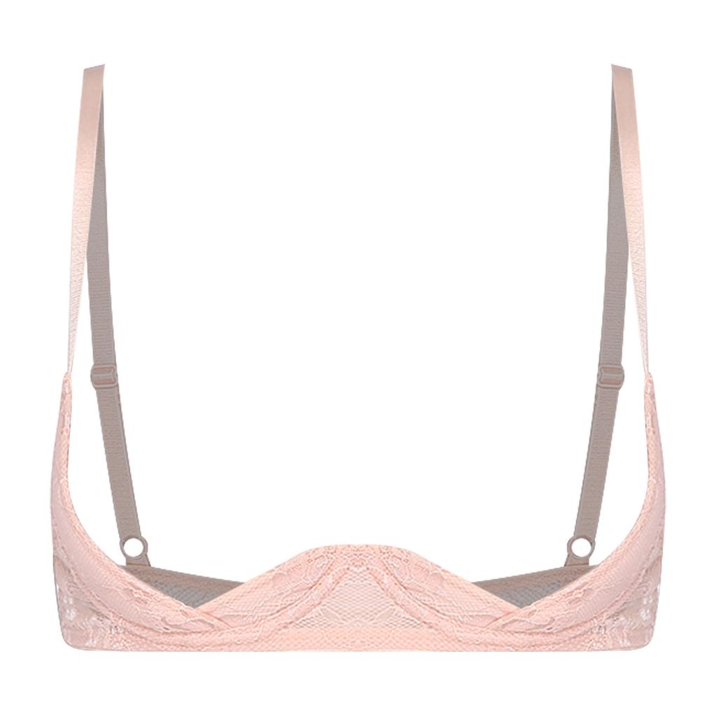 Женский кружевной бюстгальтер 1/4 чашки балконет бралетт с косточками Push Up Дизайн Цветочный топ-бюстье