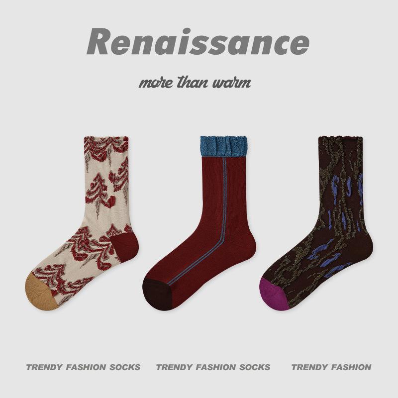 3 пары женских осенних носков до щиколотки с маленьким дизайном в виде бабочки и цветка