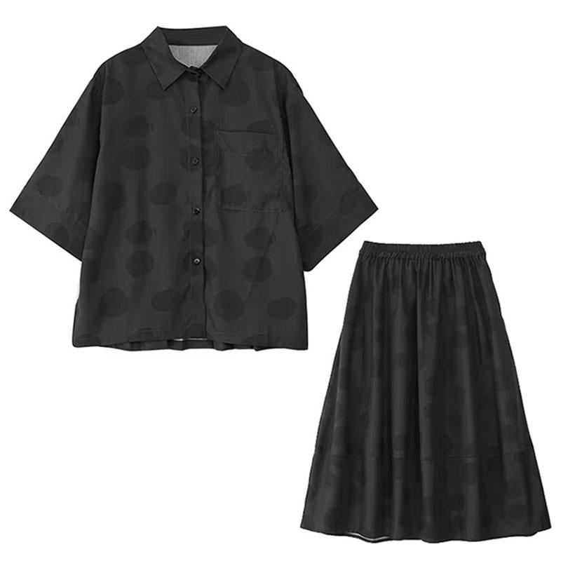 Xitao Polka Dot Print Pocket Patchwork Female Dress Set HQQ2486