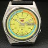 ВИНТАЖНЫЕ АВТОМАТИЧЕСКИЕ ЧАСЫ SEIKO 5 7009A ЯПОНИЯ МУЖСКИЕ ЖЕЛТЫЙ ЦВЕТ ЦИФЕРБЛАТ a709114-1
