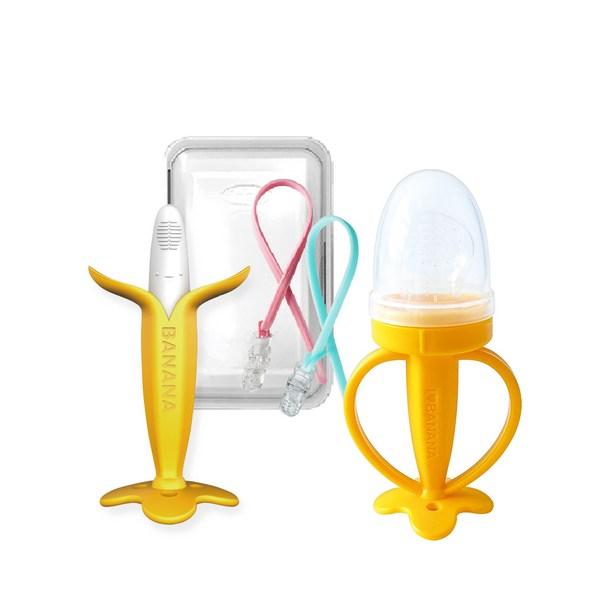 Anju 2-piece Set, Nozzle, Banana (teething Device), Golden Banana (juice Net), Random Delivery (silicon Clip), 1 Set, Korean Baby Products