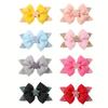 2Pcs/Set Baby Girls Star Glitter Bowknot Hair Clips Boutique Fashion Ribbon Dovetail Barrette Hair Accessories for Girls