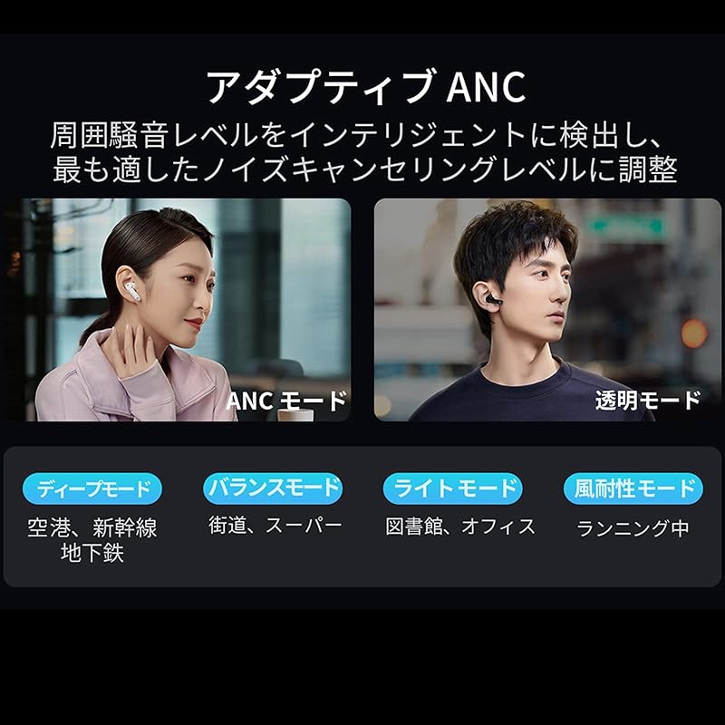 Black Shark JoyBuds Pro [Japanese authorized distributor product] Low latency ANC wireless noise canceling wireless gaming earphones Bluetooth 5.2