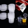 5 шт./10/20 шт., 25 мл, маленькие пластиковые стаканчики для соуса, контейнеры для хранения пищевых продуктов, прозрачные коробки + крышки