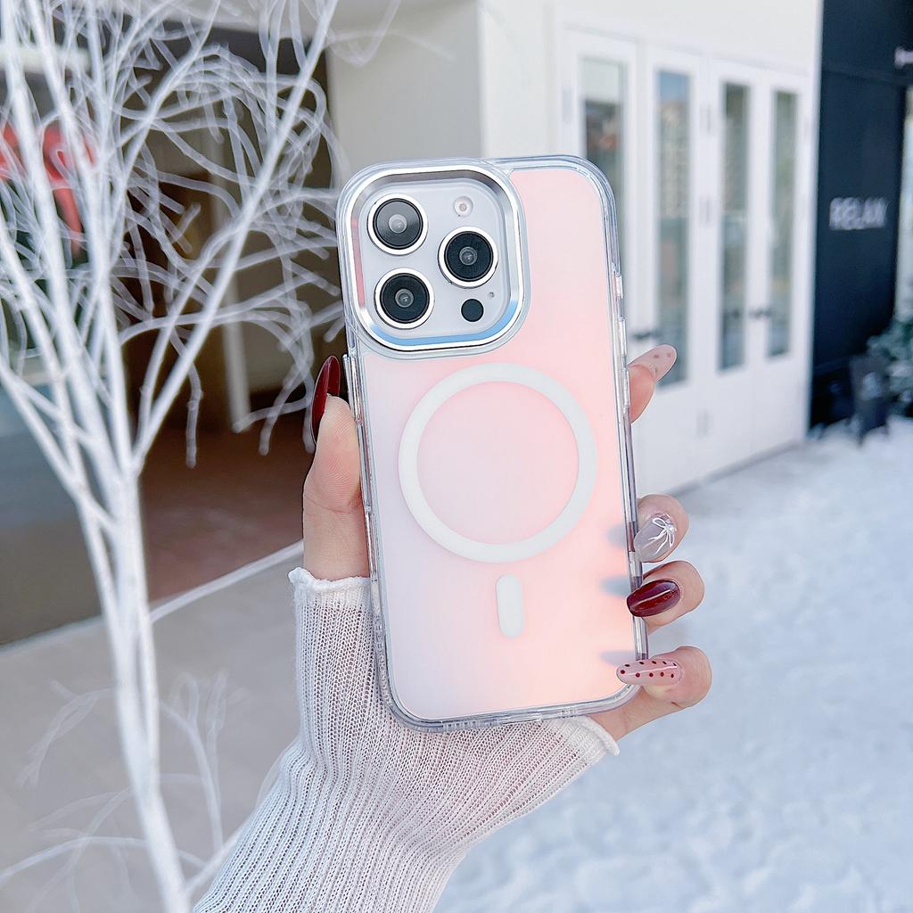 Чехол для iPhone 16 Pro, совместимый с MagSafe, меняющий цвет, задняя крышка из ТПУ для телефона