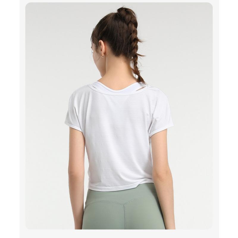 Женский повседневный топ для йоги с коротким рукавом Temperament