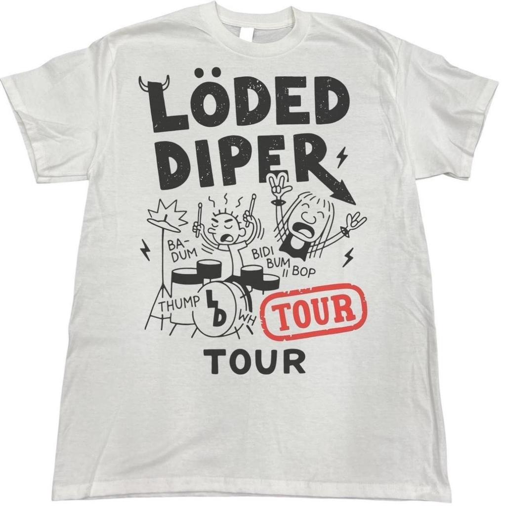 LÖDED DIPER World Tour Retro Funny Graphic Unisex Tee S-5XL
