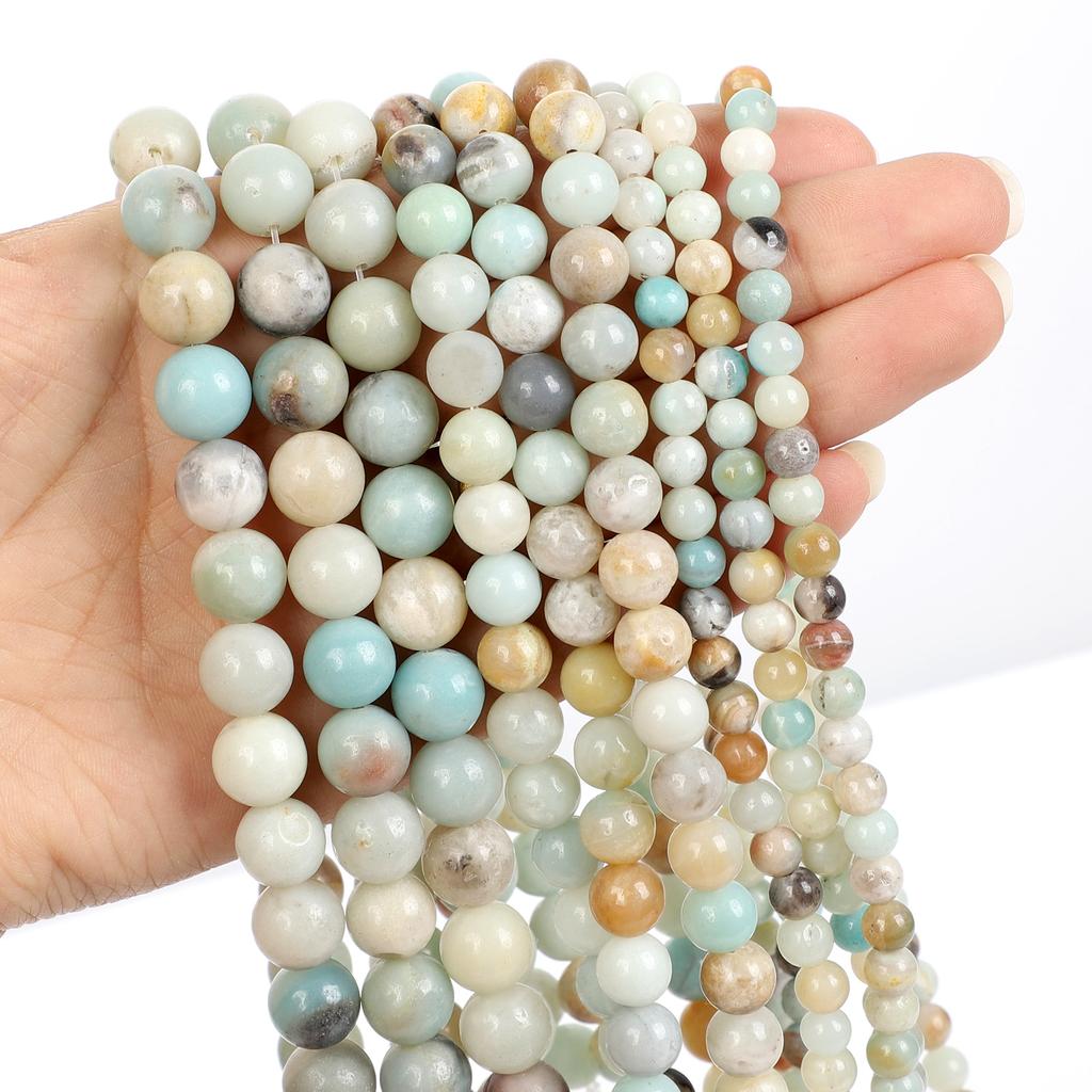 Natural Stone Beads Tiger Eye Amazonite Rose Quartz Turquoises Obsidian Agates Beads For Jewelry Making DIY Bracelet 4 6 8 10mm