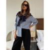 Летняя полосатая рубашка для верхней одежды, женский кардиган с длинными рукавами