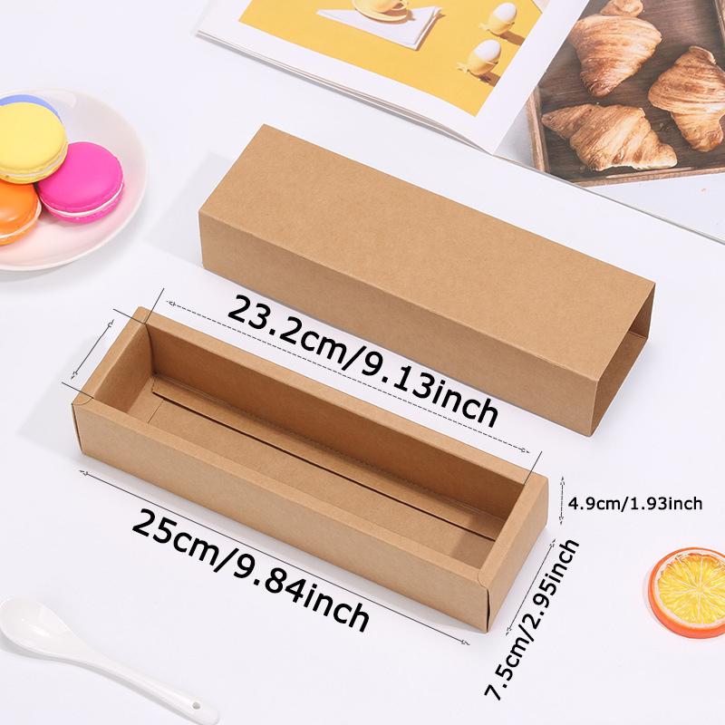 WTEMPO 10PCS Retro Kraft Paper Drawer Style Baking Cookie Boxes Macaron Candy Chocolate Pastry Packaging Gift Boxes