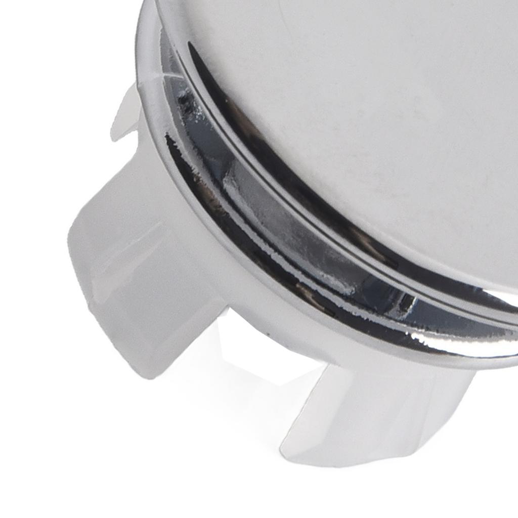 33*11.8mm Hole Overflow Cover Bathroom Basin Silver