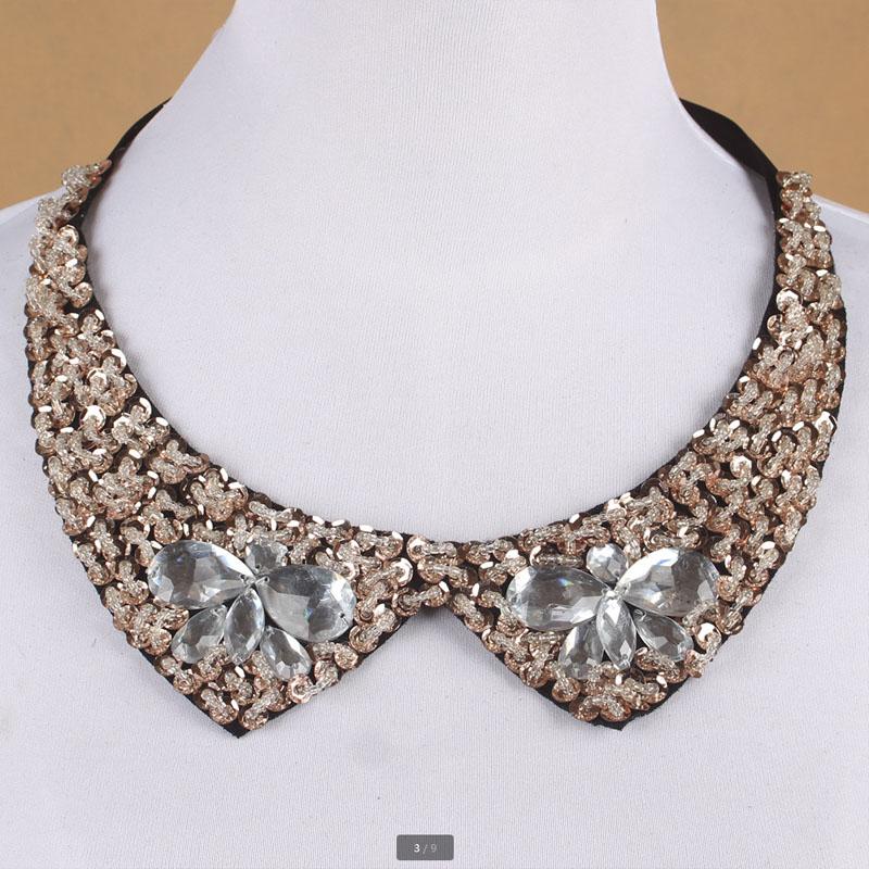 Diamond Women Shirt False Collars Crystal Removable Collar For Women Fake Collar Detachable Diamond Lacklace Nep Kraagie