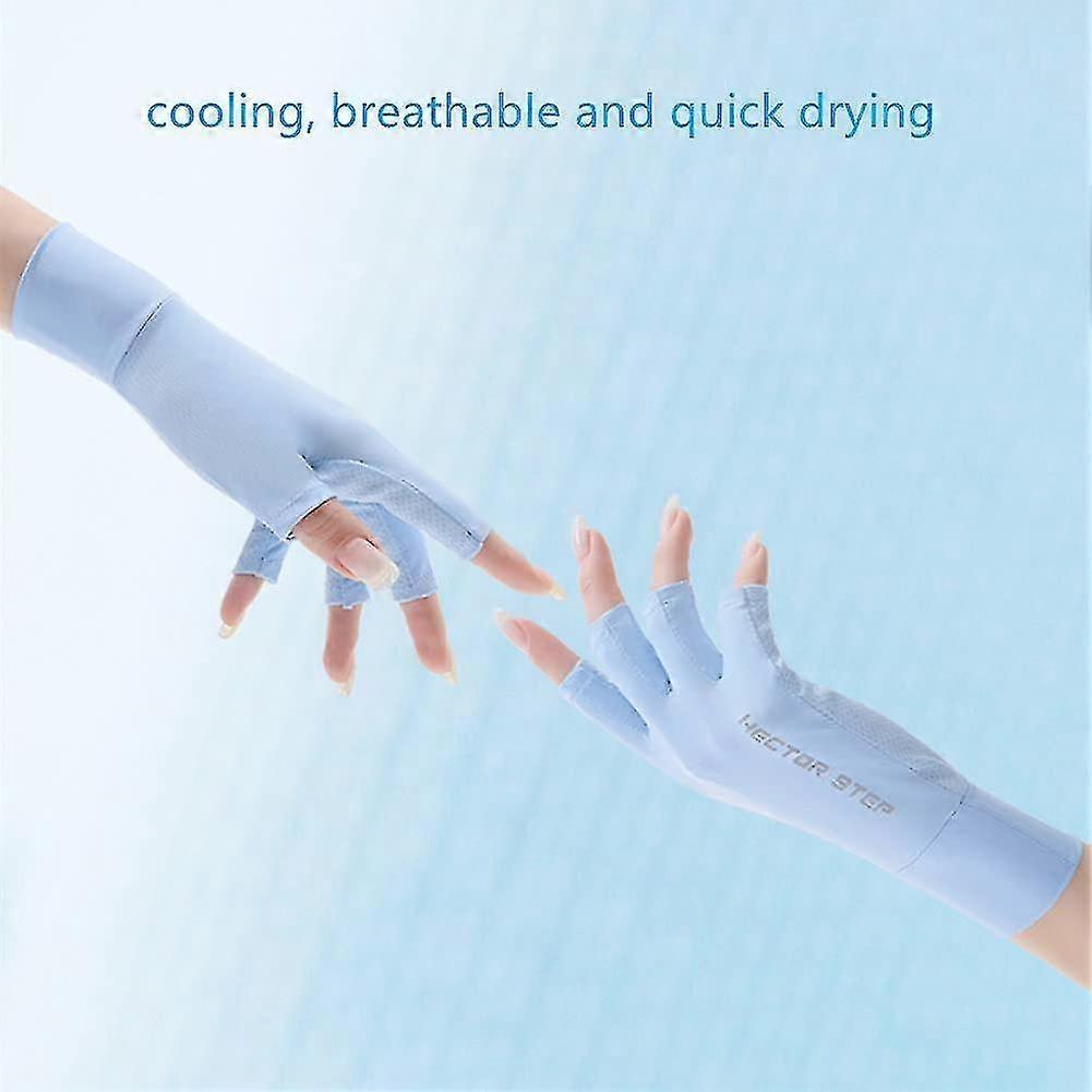 UPF 50+ Fingerless Sun Gloves for UV Protection Hand Cover for Women Fishing, Driving, Cycling & Hiking