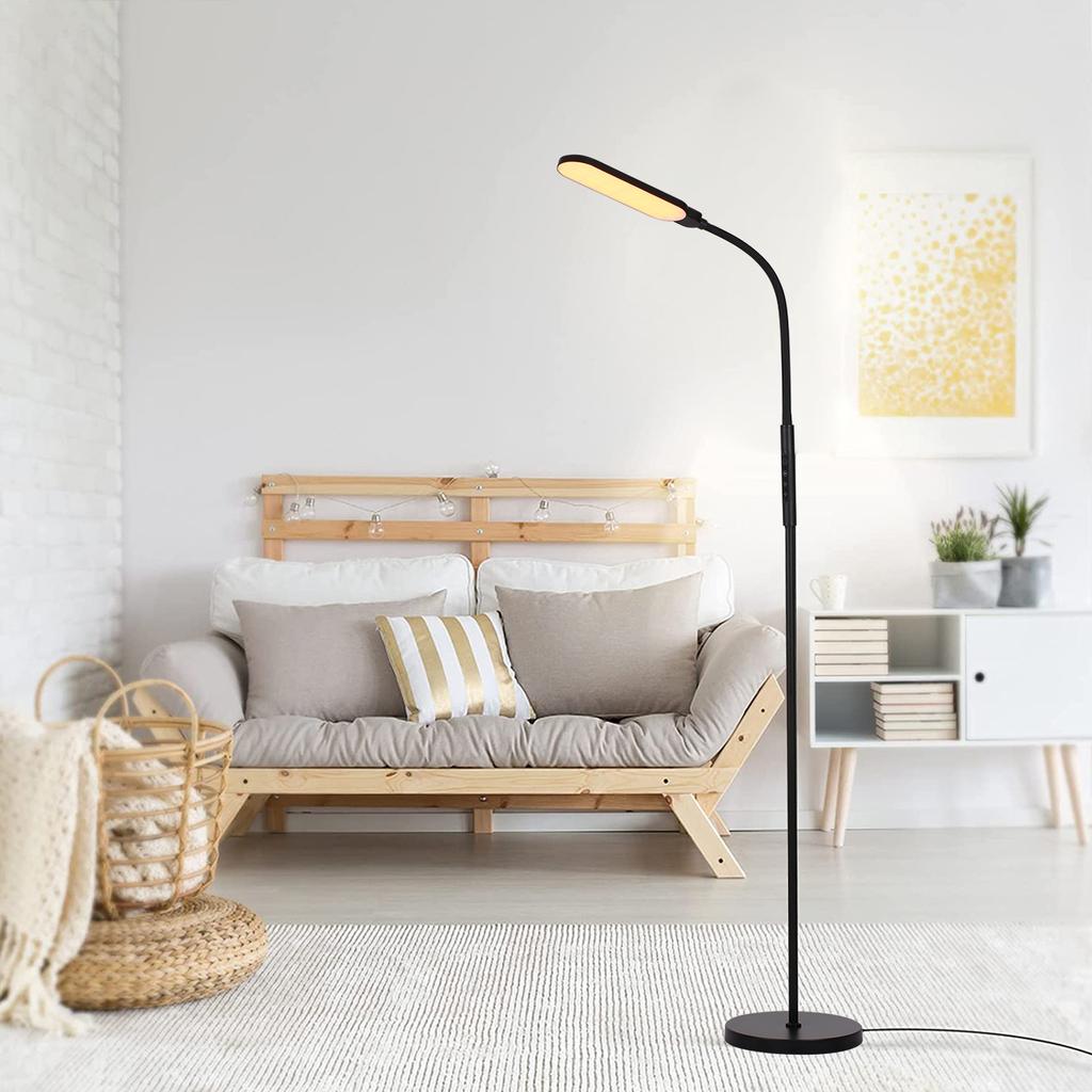 Tomshine LED Floor Lamp Modern Standing Lights Reading Light Touch Control 9 Brightness Levels & 5